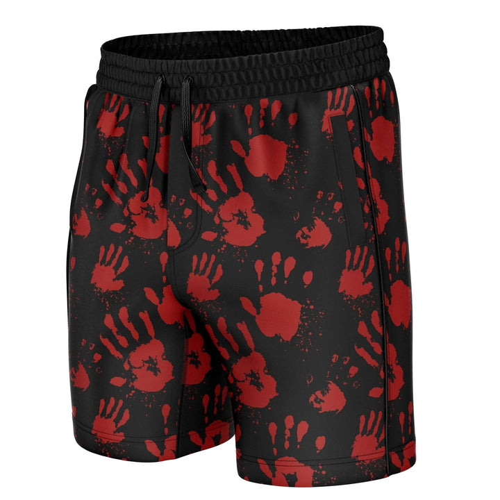 Hand Printed Red and Black Training Shorts - Training Shorts | Combatra
