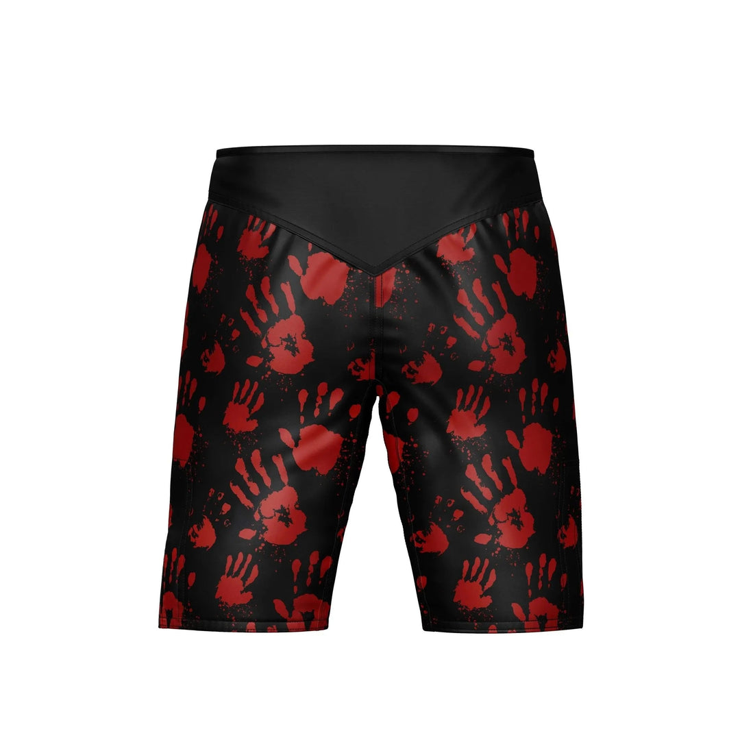 Handprint Red and Black MMA Shorts - MMA Shorts | Combatra