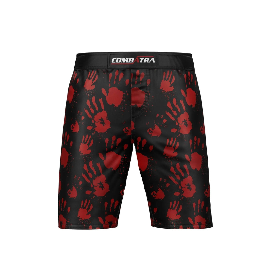 Handprint Red and Black MMA Shorts - MMA Shorts | Combatra