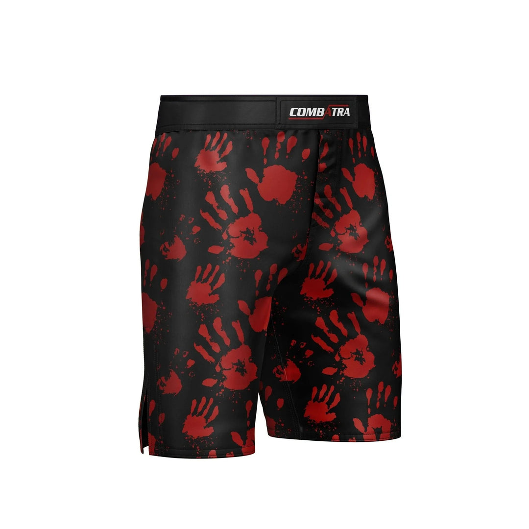 Handprint Red and Black MMA Shorts - MMA Shorts | Combatra