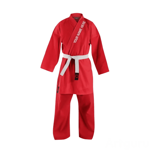 Lightweight Custom Red Karate Uniform 8 oz - Custom Karate Uniform | Combatra