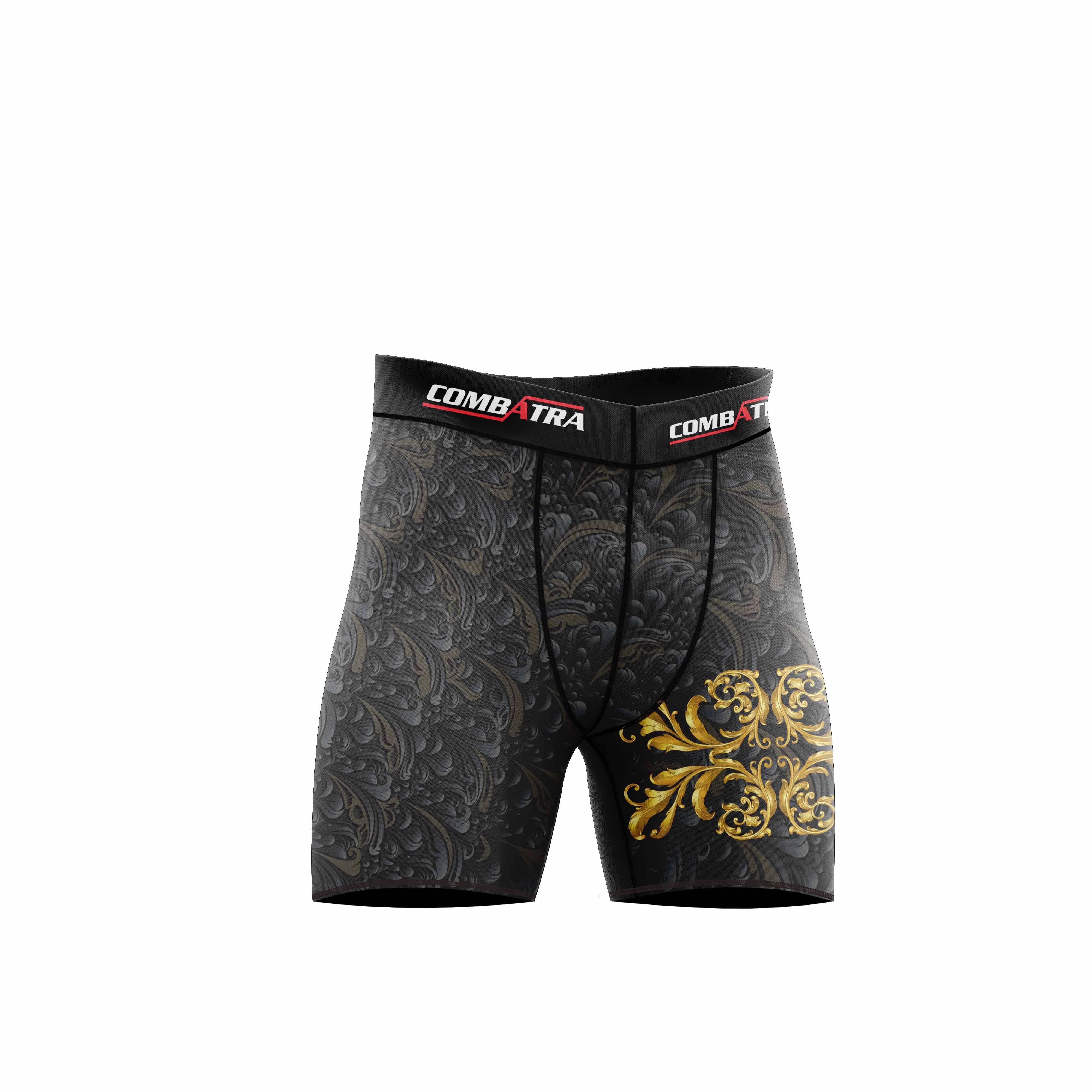 Golden Black Compression Shorts