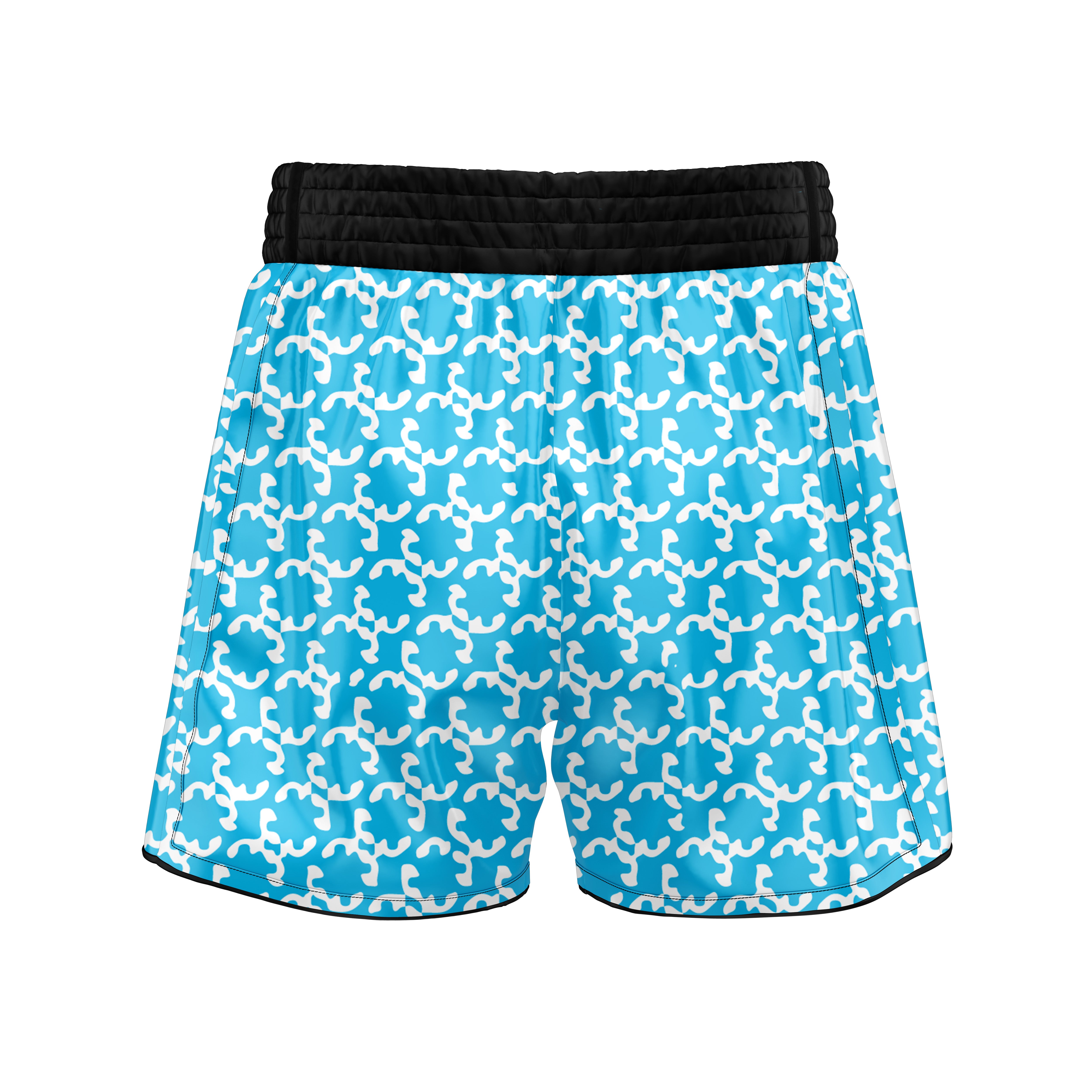 Abstract Sky Blue Muay Thai Shorts