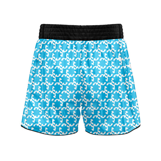 Abstract Sky Blue Muay Thai Shorts - Combatra