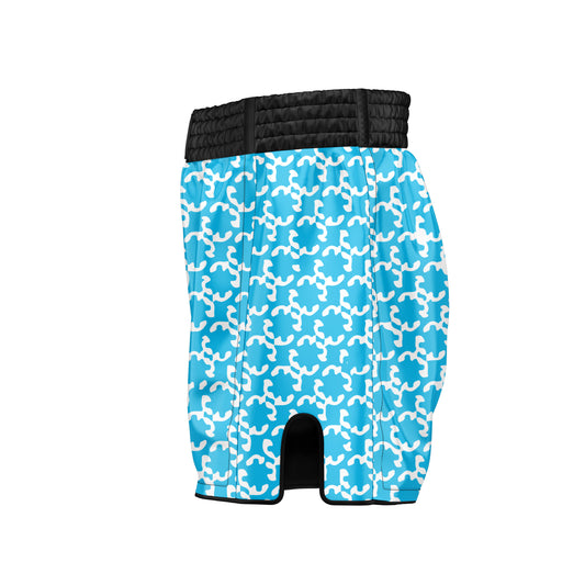 Abstract Sky Blue Muay Thai Shorts - Combatra