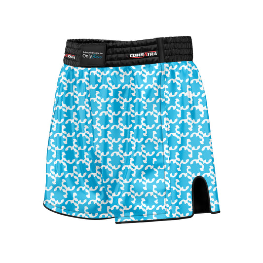 Abstract Sky Blue Muay Thai Shorts - Combatra