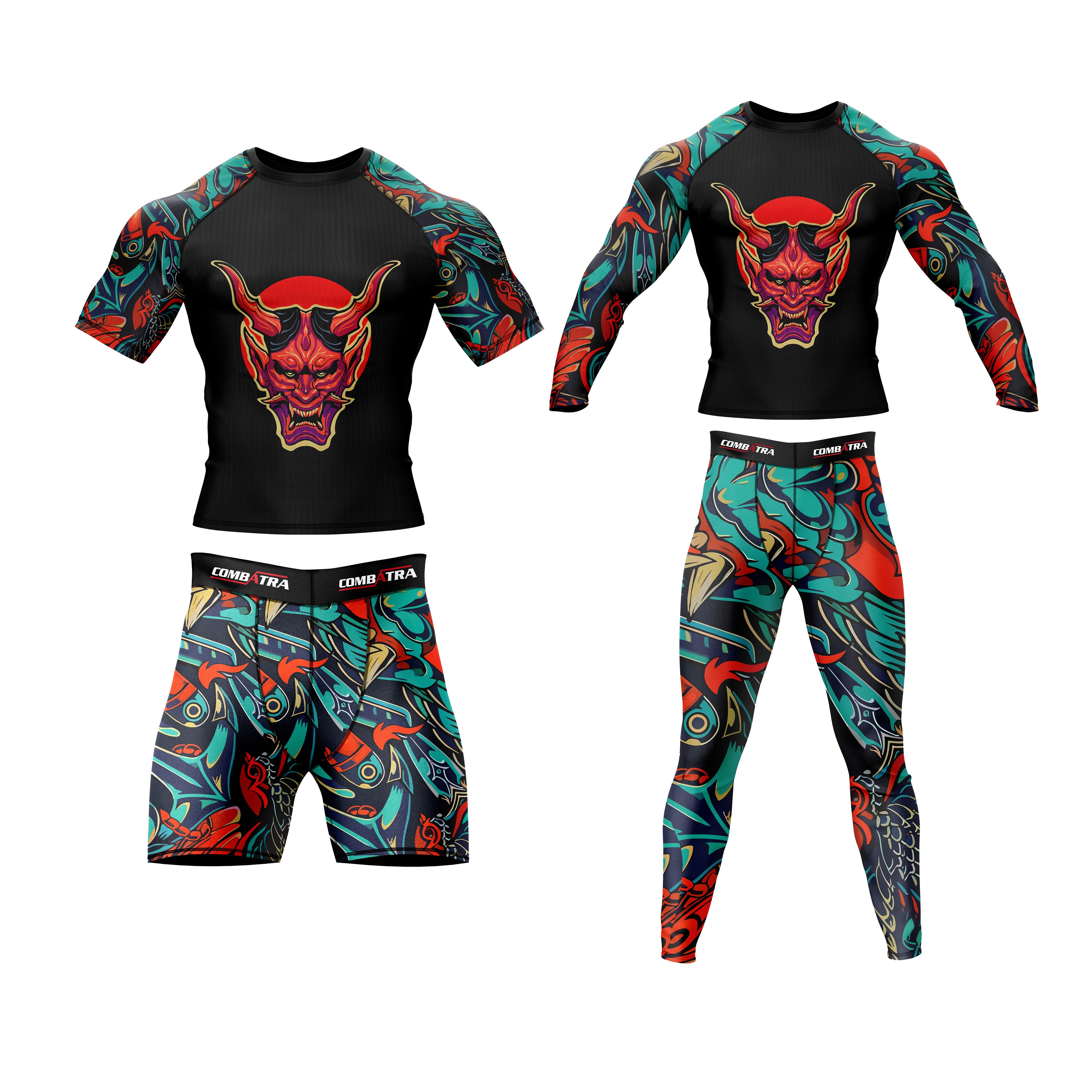 Demon Spirit Graphic Compression Shorts