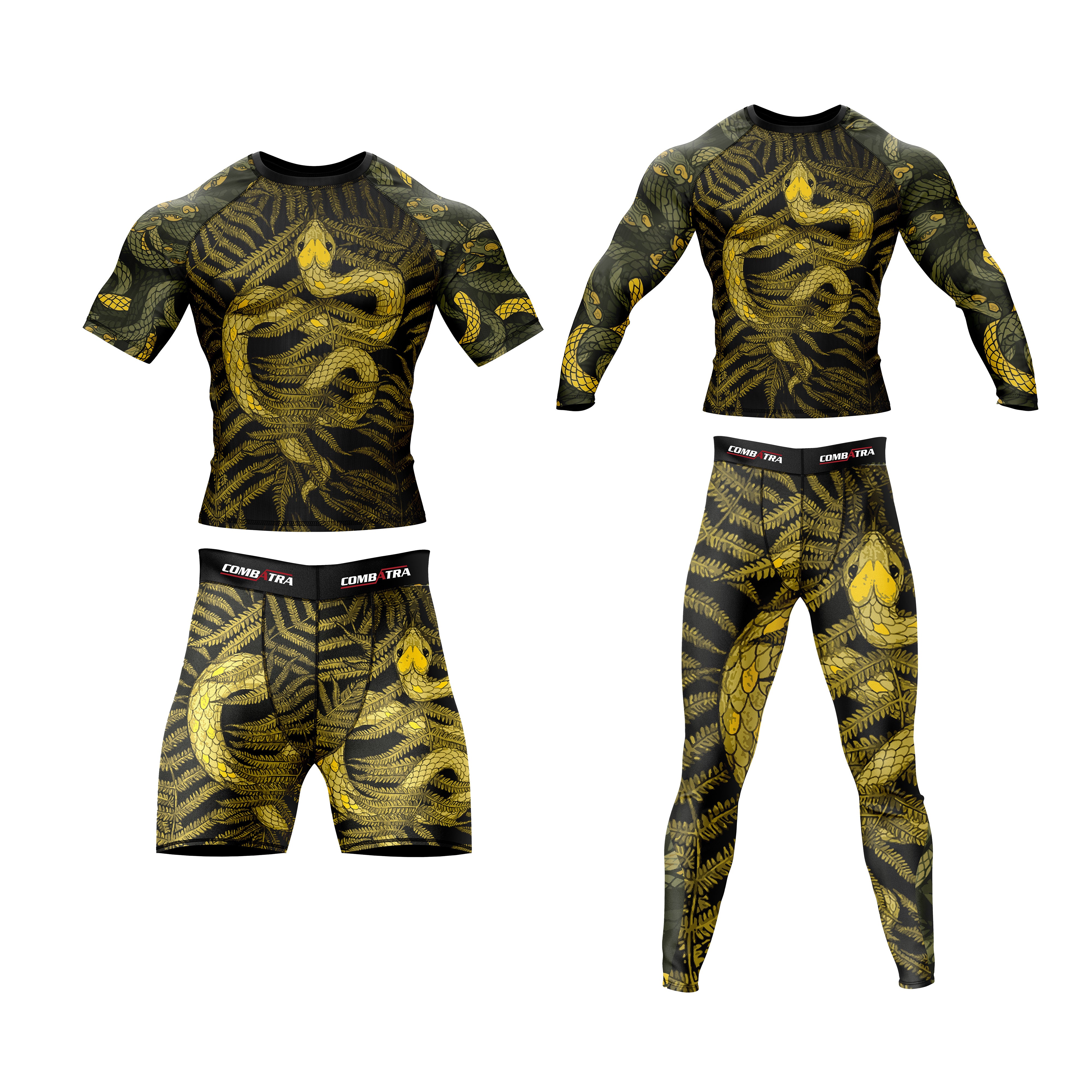 Abstract Snake Fury Compression Shorts