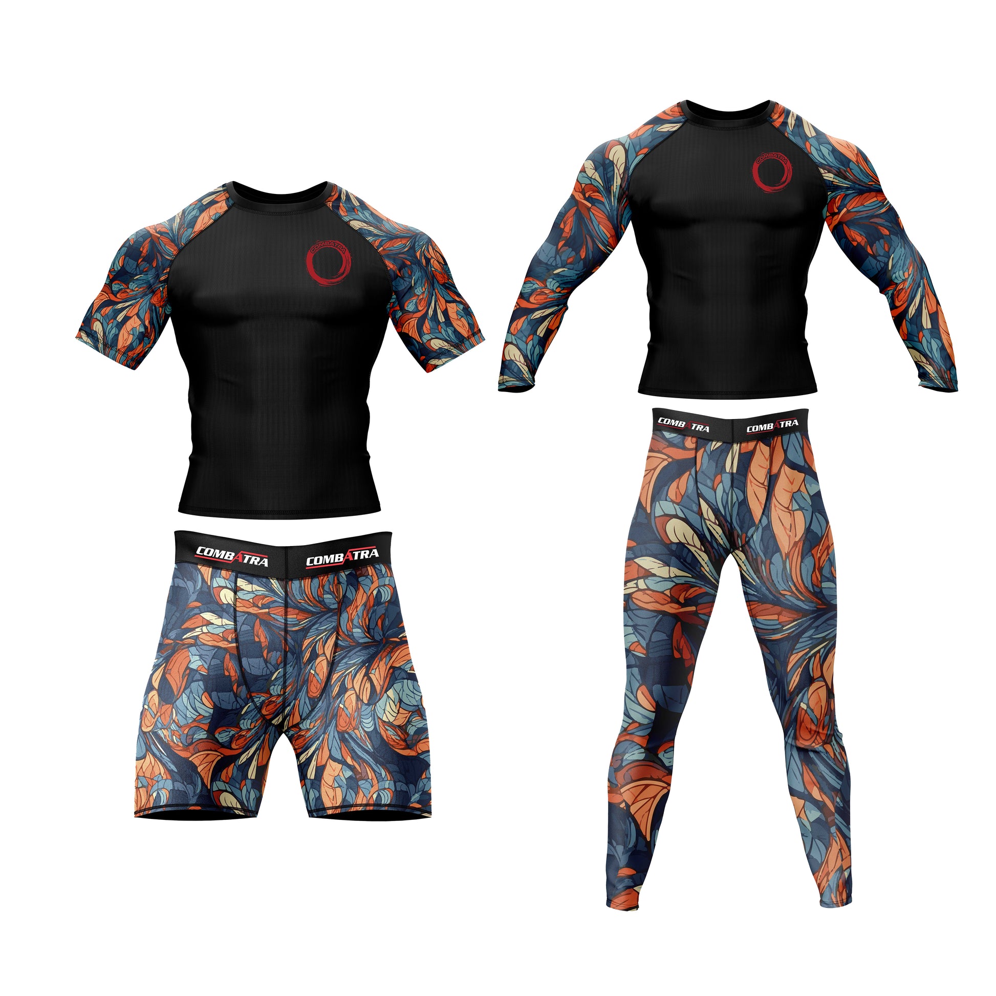 Feather Design   Compression Shorts - Combatra