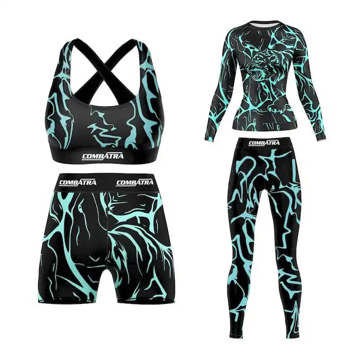Set of black and blue athletic wear with &
