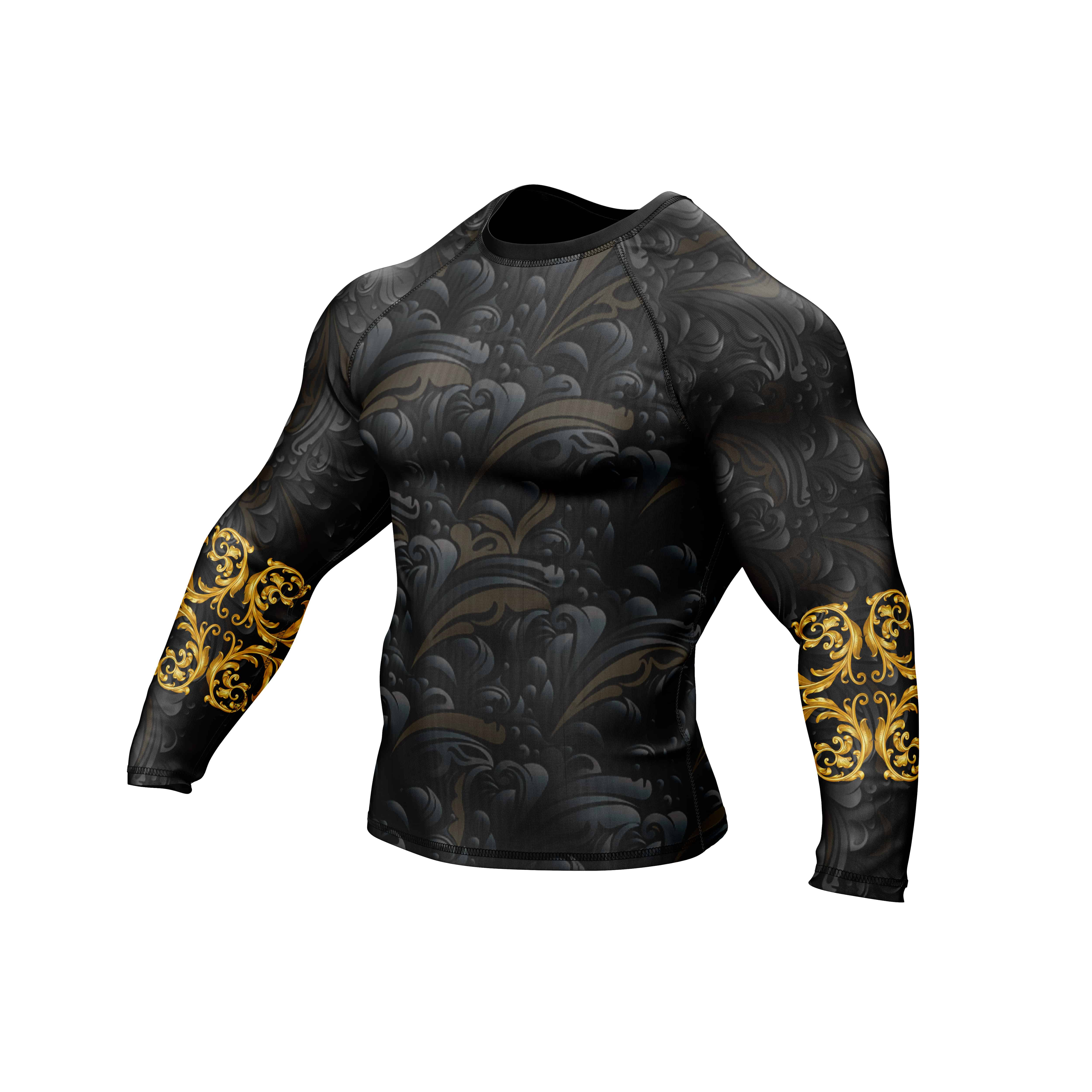 Golden Black Compression Rash Guard