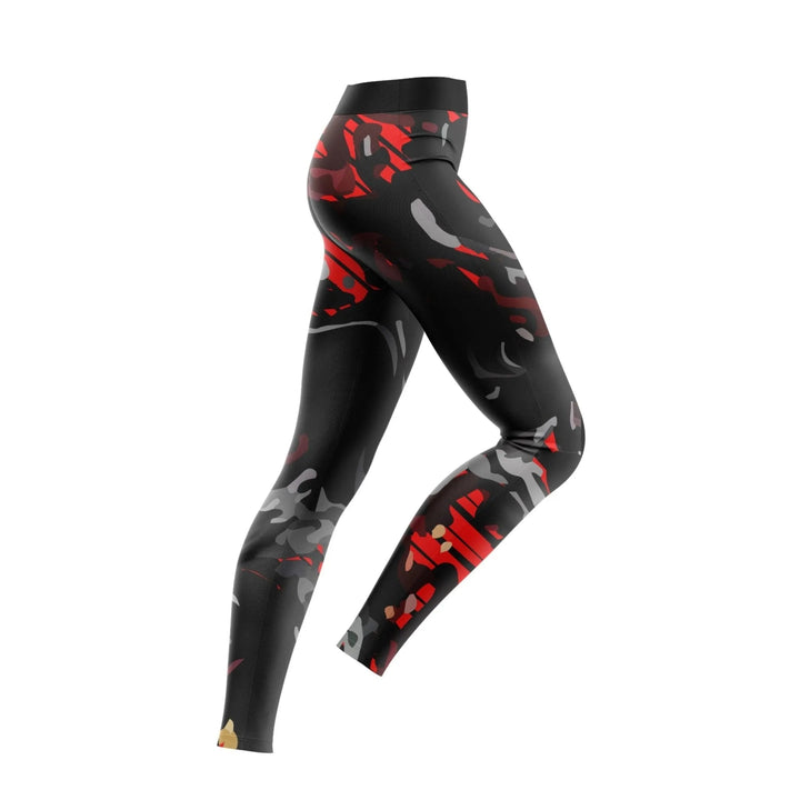 Red Camo Design Compression Pants for Women - Compression Spats | Combatra