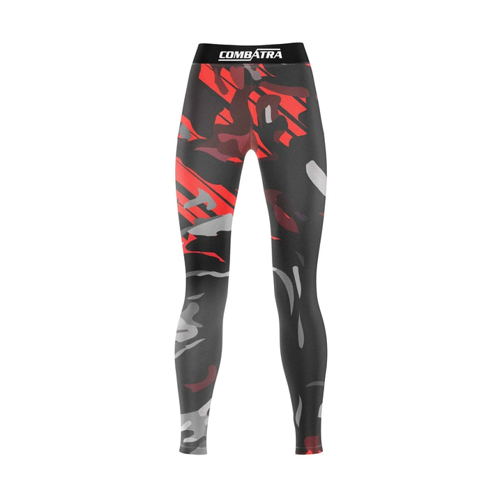 Red Camo Design Compression Pants for Women - Compression Spats | Combatra