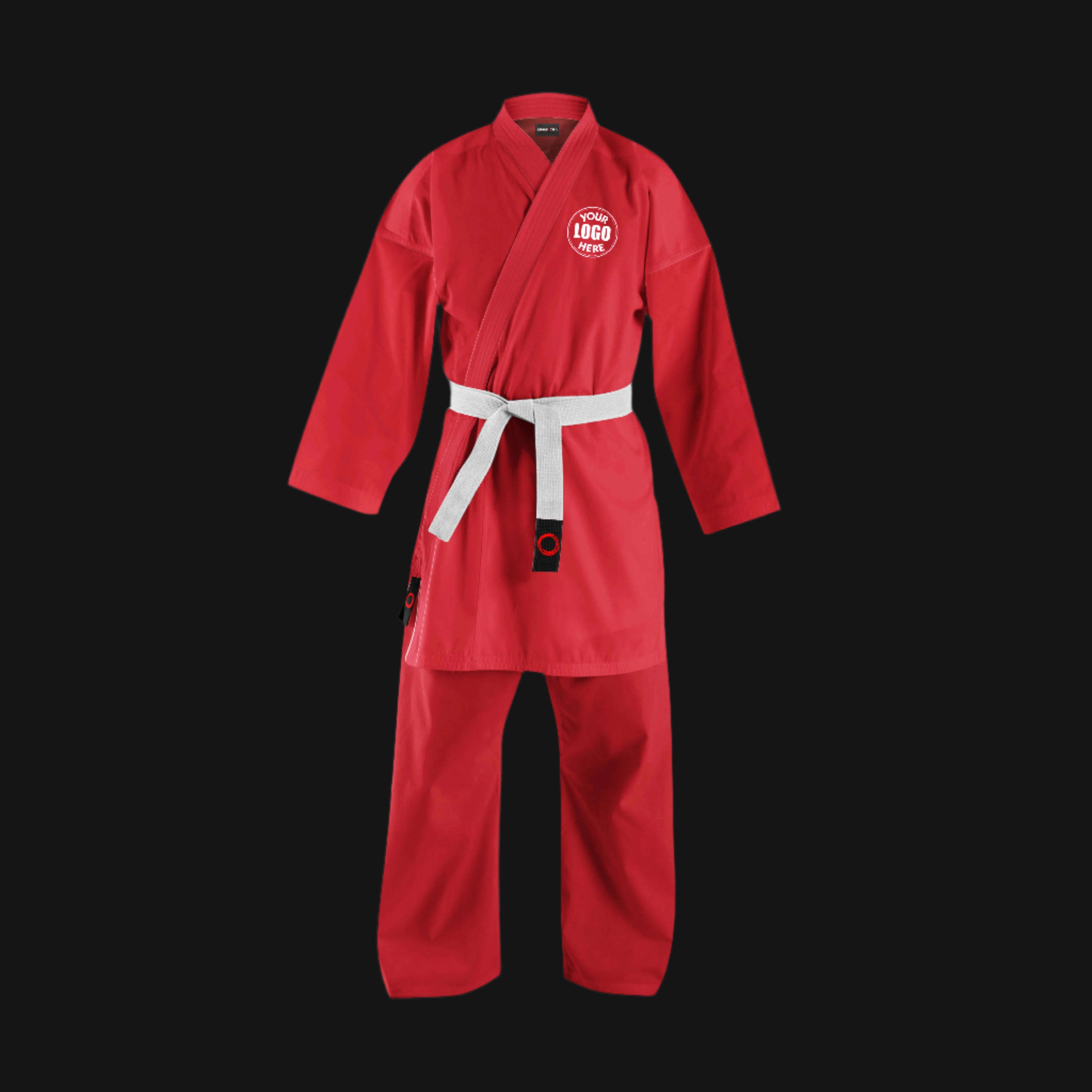 Custom 10 Oz. Red medium weight karate  uniform