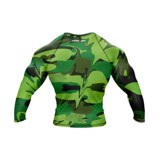 Green Camo Battle Field  Compression Rash Guard - Combatra