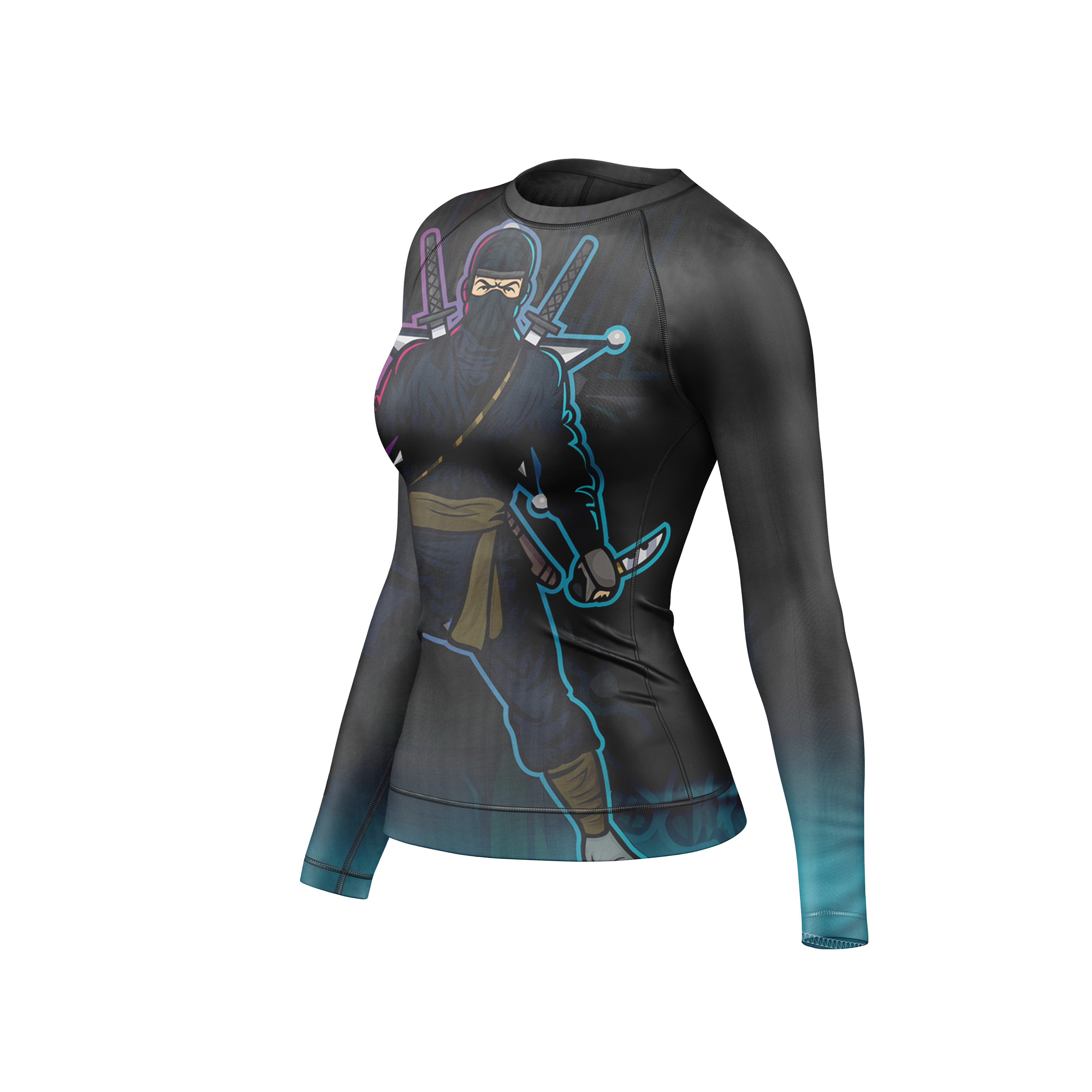 Cyber Ninja  Compression Rash Guard For Women