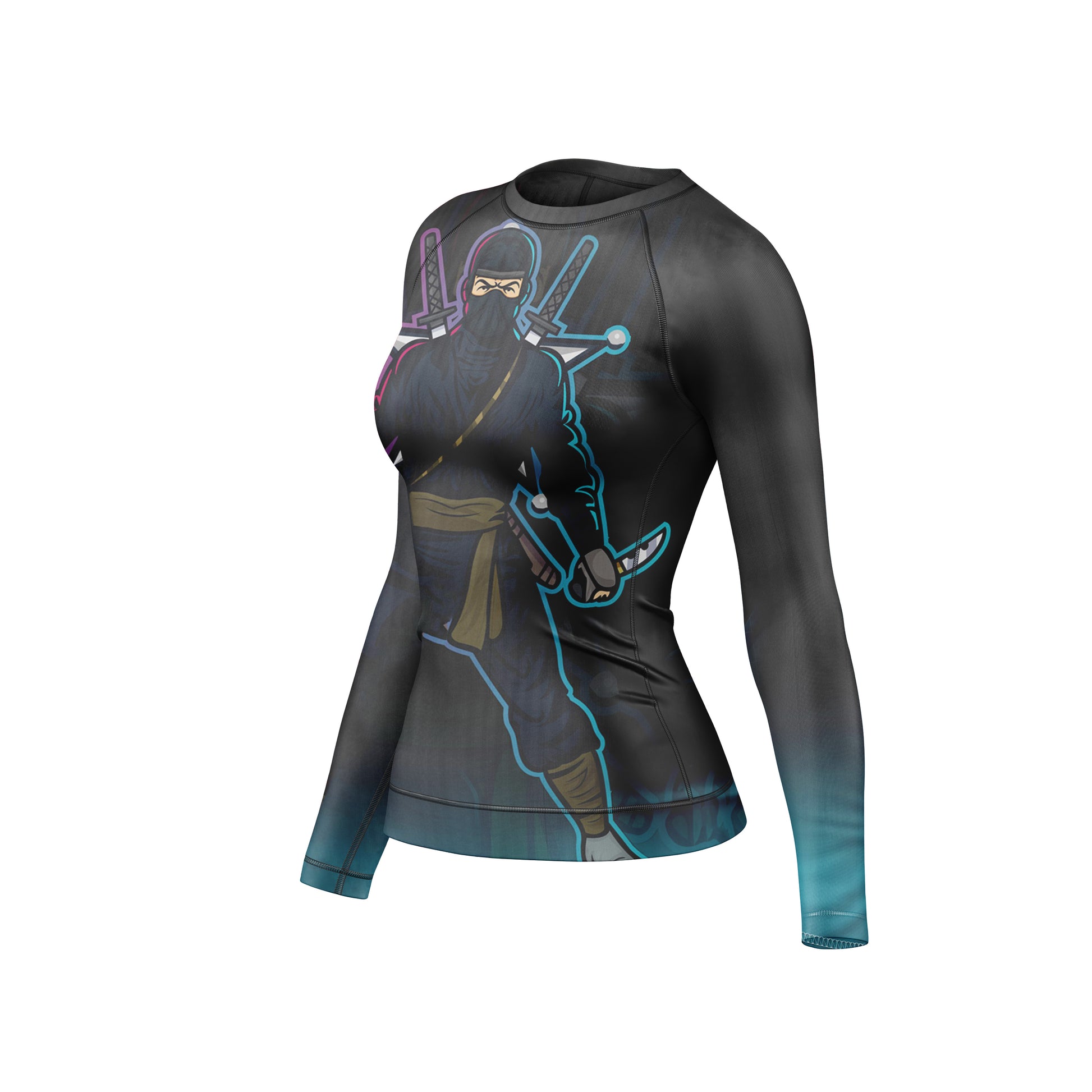 Cyber Ninja  Compression Rash Guard For Women - Combatra