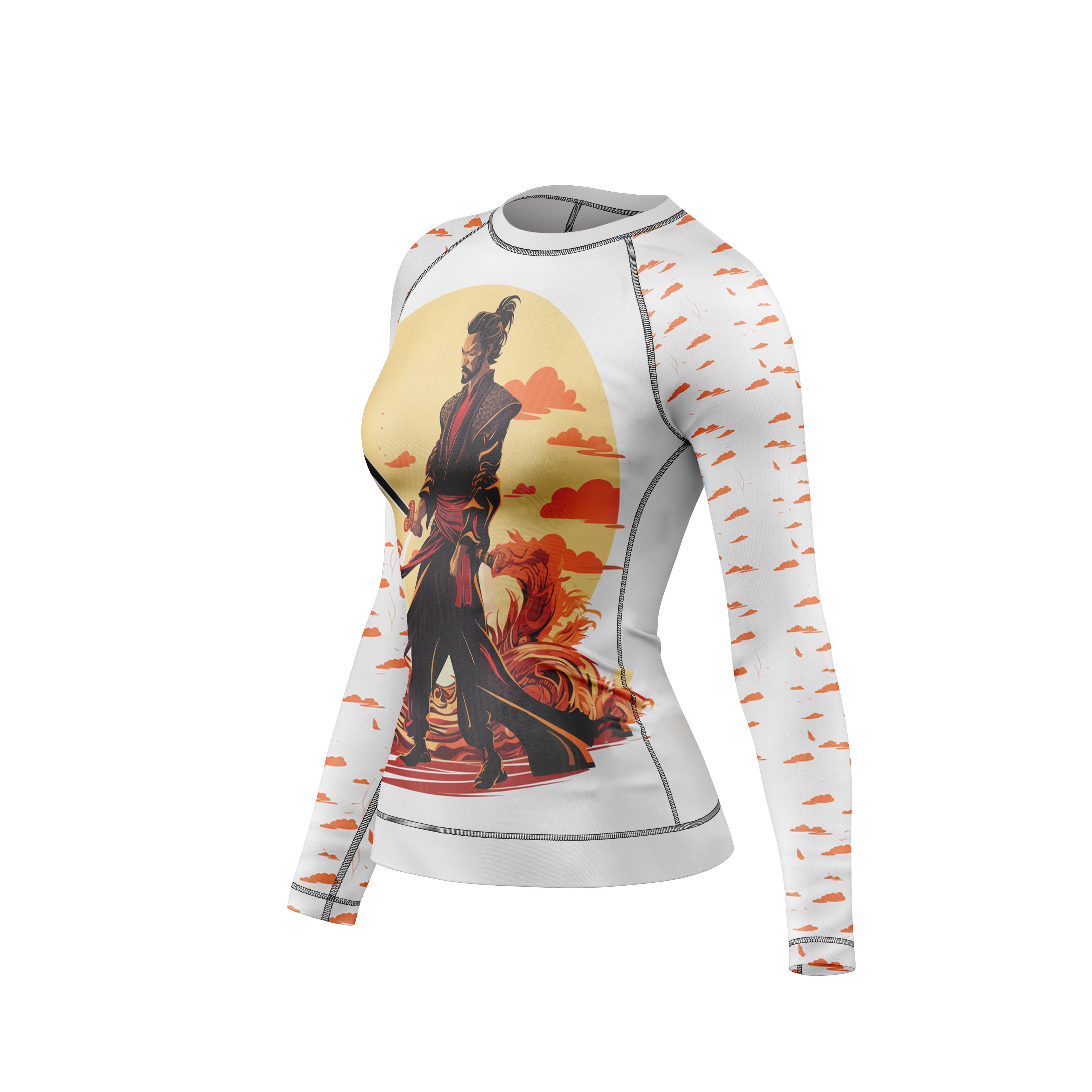 Samurai Warrior Compression Rash Guard For Women