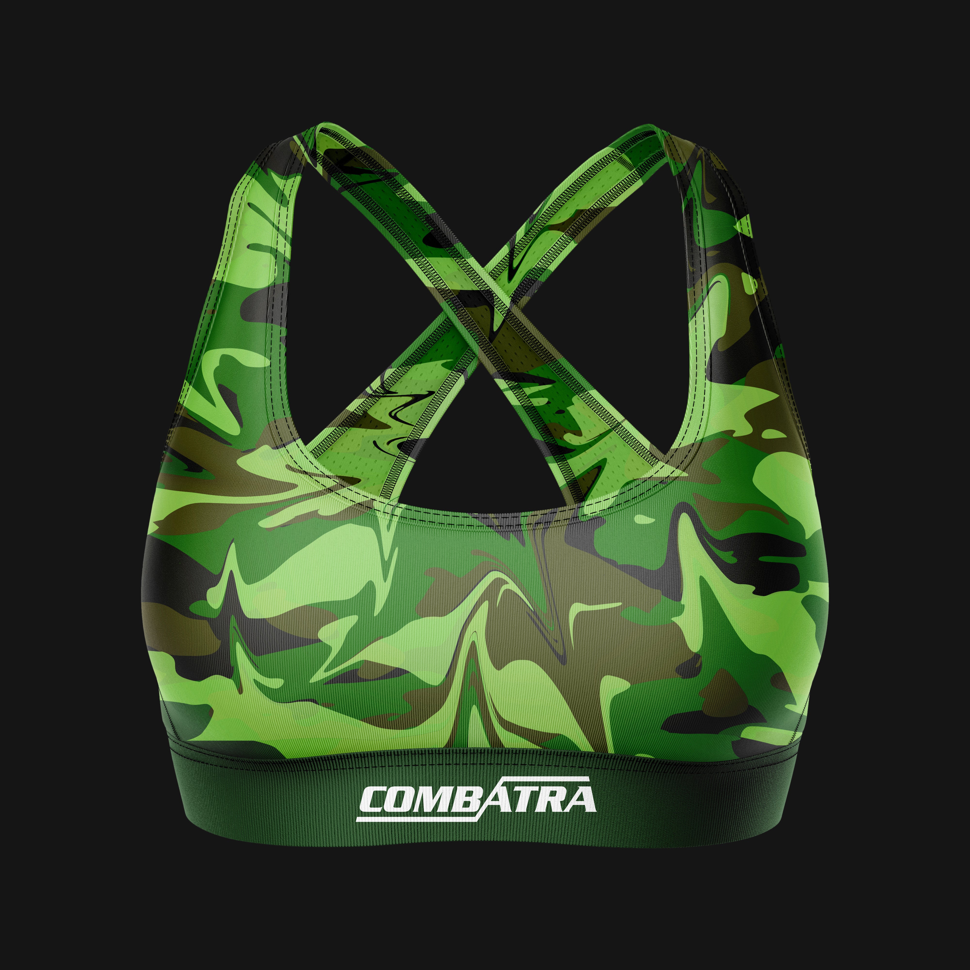 Green Battlefield Camo Sports Bra