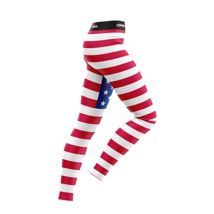 USA Flag Compression Pants For Women - Compression Pants | Combatra
