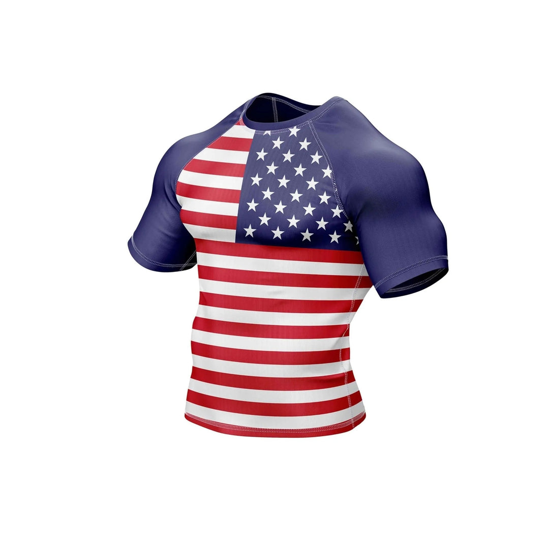 USA Flag Compression Rash Guard - Patriotic Rashguards | Combatra