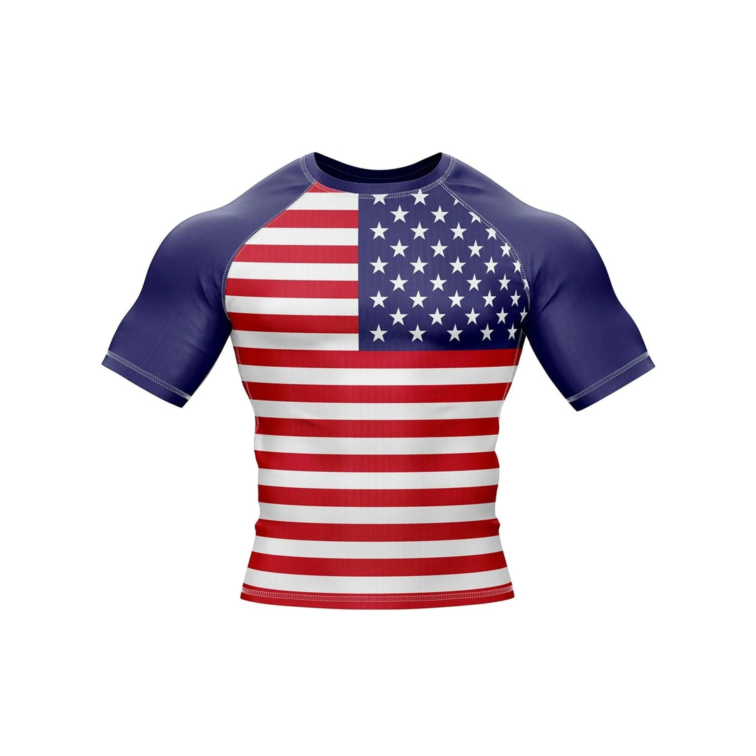 USA Flag Compression Rash Guard - Patriotic Rashguards | Combatra