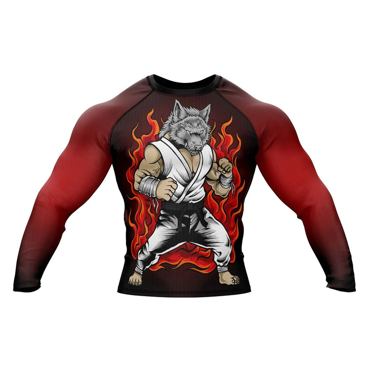 Wolf Flame Fight Mode Premium Rashguards - Premium Rashguards | Combatra