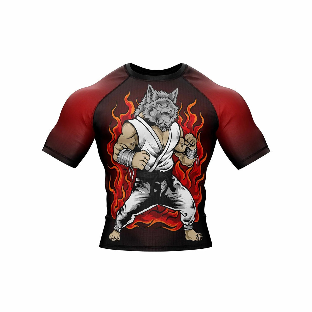 Wolf Flame Fight Mode Premium Rashguards - Premium Rashguards | Combatra