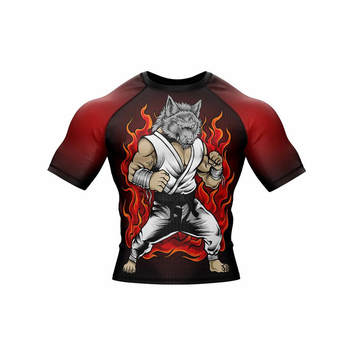 Wolf Flame Fight Mode Premium Rashguards - Premium Rashguards | Combatra