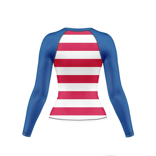 Women's USA Flag Rashguard - Patriotic Protection - Premium Rashguards | Combatra