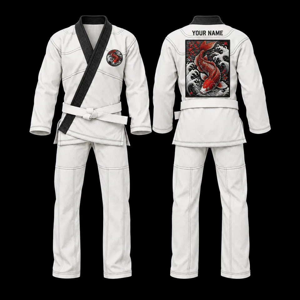 Standard Gi: Your back artwork. Detailed artwork on the back. A matching chest logo.